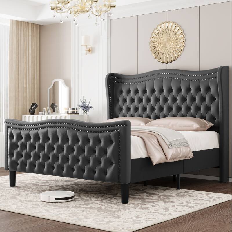 Modern Platform Bed,Full,Queen,King