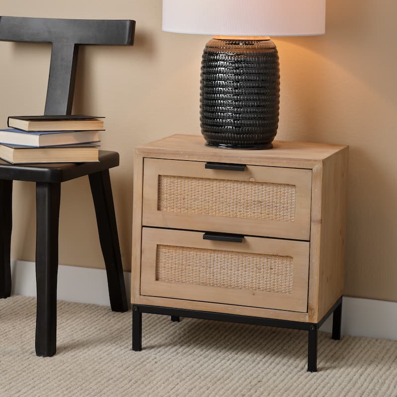 Alden Decor Ian 2 Drawer Side Table