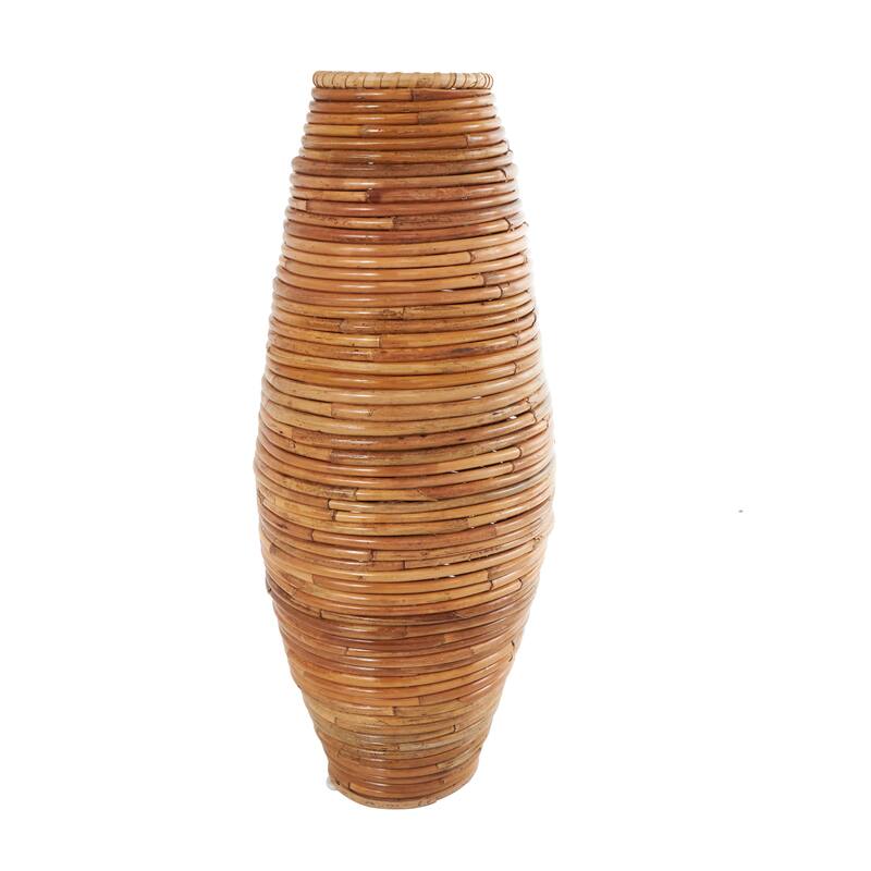 Brown Rattan Handmade Wrapped Decorative Vase