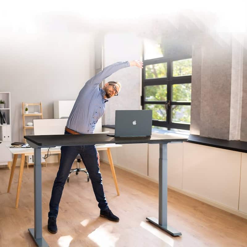 Rise Up Electric Standing Desk Dual Motor 60x30 solid bamboo desktop
