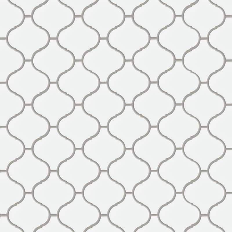 Merola Tile Metro Lantern Matte White 9-1/2" x 10-3/4" Porcelain Floor and Wall Tile