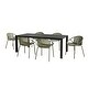 preview thumbnail 4 of 18, Roomfitters Outdoor Expandable Dining Set 7 Piece Acacia Wood Table Stackable Chairs Black,Green