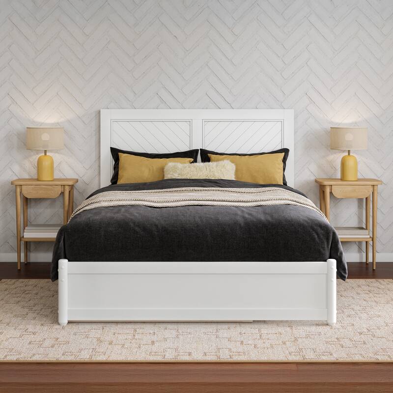 Clayton Platform Bed with Panel Footboard and Twin Trundle
