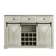 preview thumbnail 7 of 23, 54" Farm Style Wood Buffet Bar Cabinet w/Wine & Glass Rack
