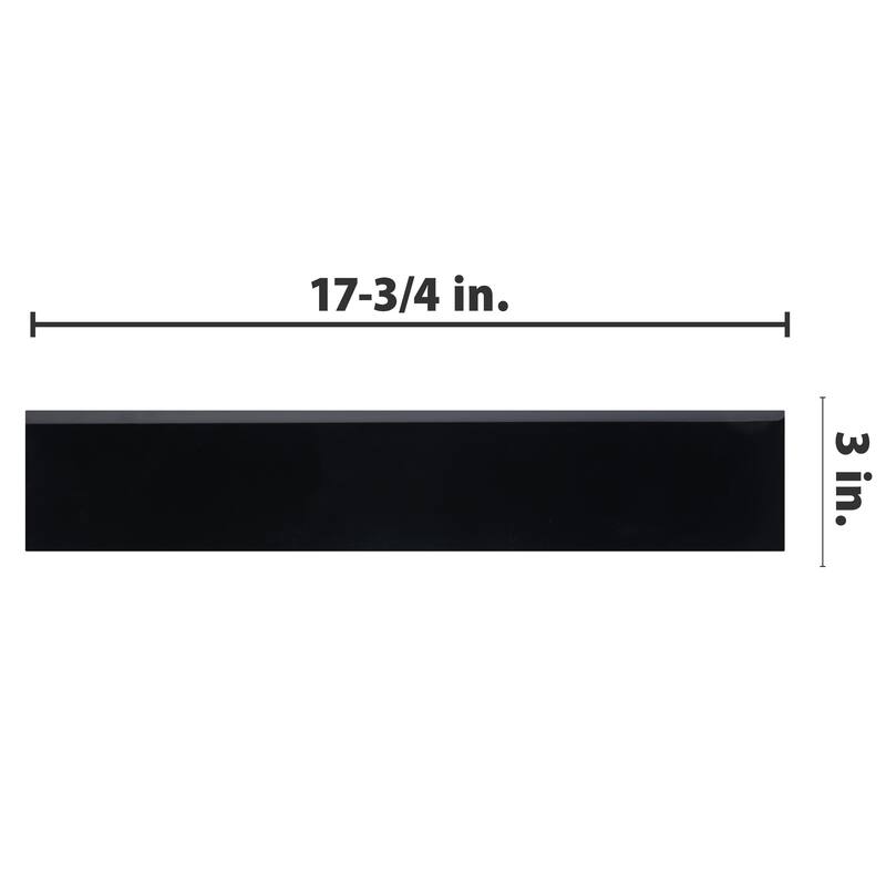 Merola Tile Battiscopa Glossy Black 3-1/8" x 17-3/4" Ceramic Wall Trim - (1 Tile)