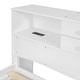 preview thumbnail 52 of 50, Full Size Wood Pltaform Bed with Twin Size Trundle, 3 Drawers, Upper Shelves and a set of USB Ports & Sockets