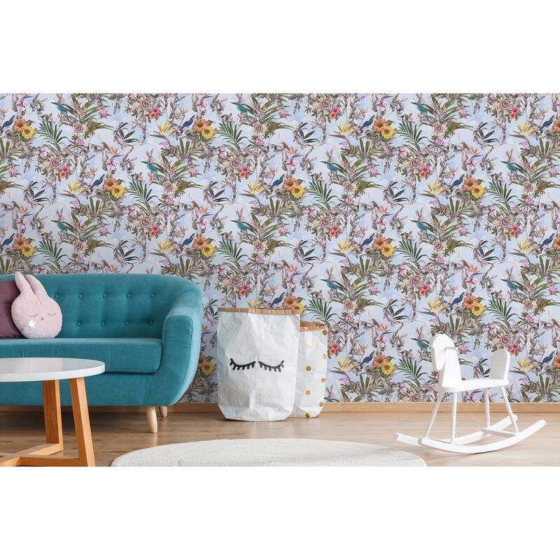 AS Creation Hollis Sky Blue Tropical Wallpaper