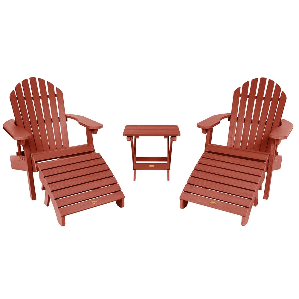 HIGHWOOD Set of Two Reclining and Folding Adirondack Chairs Conversation Set
