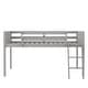preview thumbnail 5 of 9, Full Size Low Loft Bed with Convertible Ladder, Wood Loft Bed Frame with Safety Guardrails for Kids Girls Boys, Grey