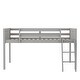 preview thumbnail 9 of 20, Full Size Low Loft Bed with Convertible Ladder, Wooden Sturdy Kids Bed Frame with Safety Guardrails for Bedroom, Grey