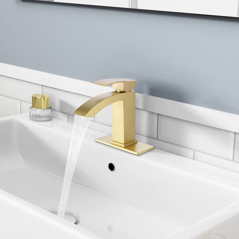 6.54"H Solid Brass Single Handle Single Hole Bathroom Waterfall Faucet