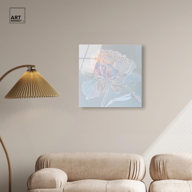 Embossed Flower II Acrylic by Art Remedy, Ready to Hang