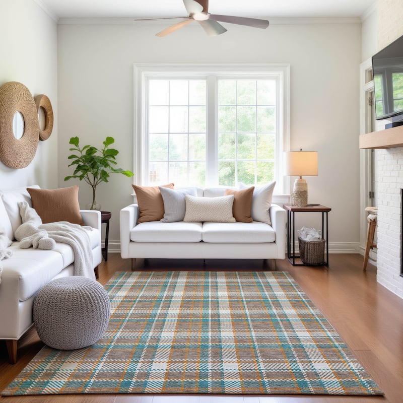 Premium Washable Super Soft Plaid Mayfield Rug