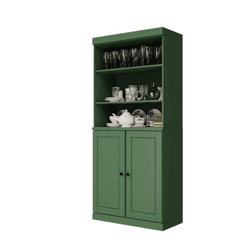 100% Solid Wood 32" Kitchen Pantry Cabinet with 2 Doors by Palace Imports