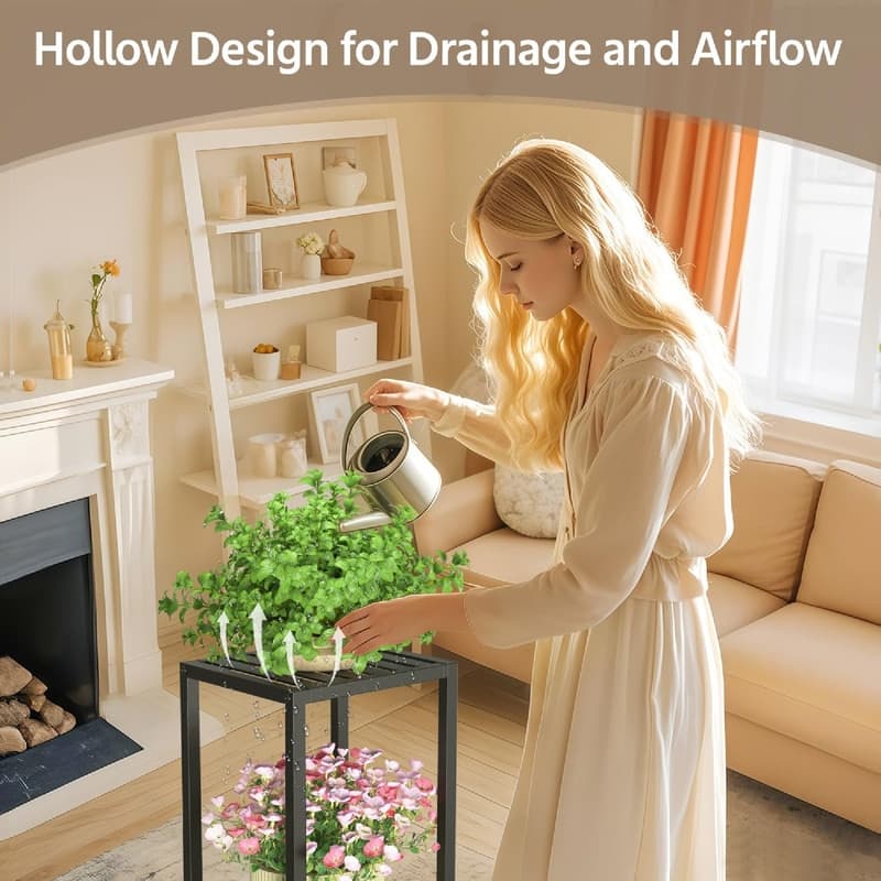 3 Tier Black Metal Plant Stand - 11.6 x 10.8 x 33.7 inches