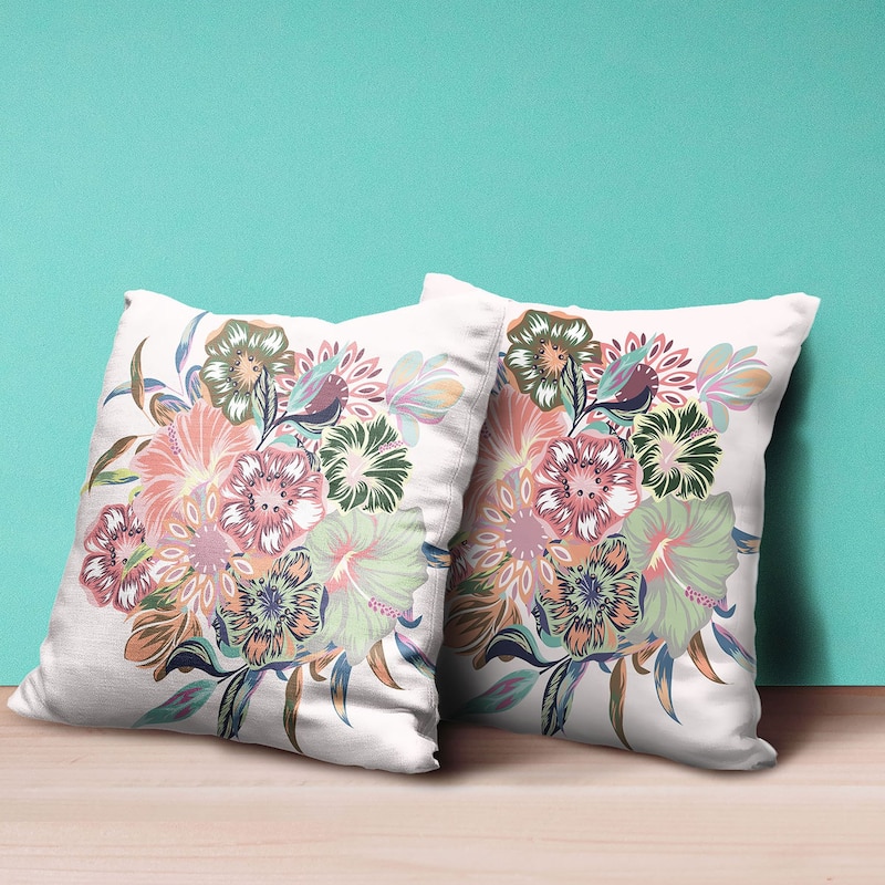 Amrita Sen Friendship Bouquet Faux Suede Accent Pillow Zip