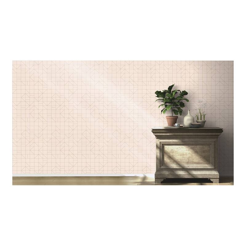 Rasch Teague Light Pink Geometric Wallpaper - 20.5 x 396 x 0.025