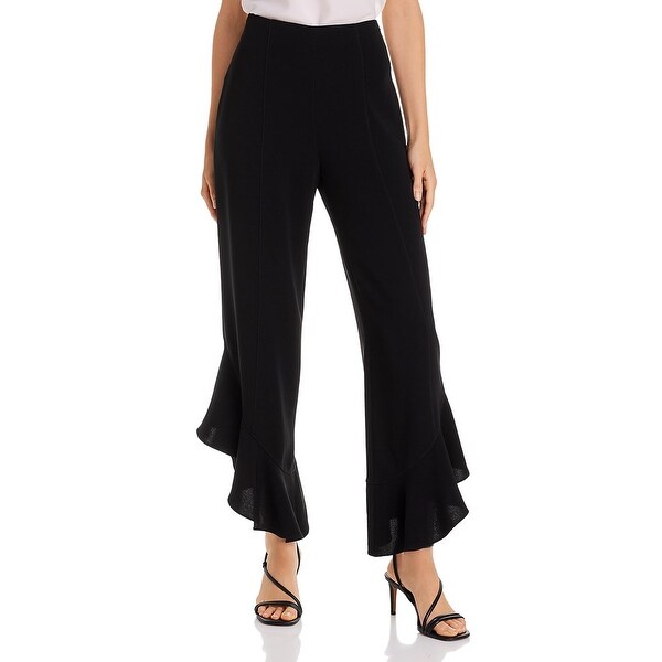 Cinq a Sept Womens Charlie Wide Leg Pants Flared Solid - Black ...