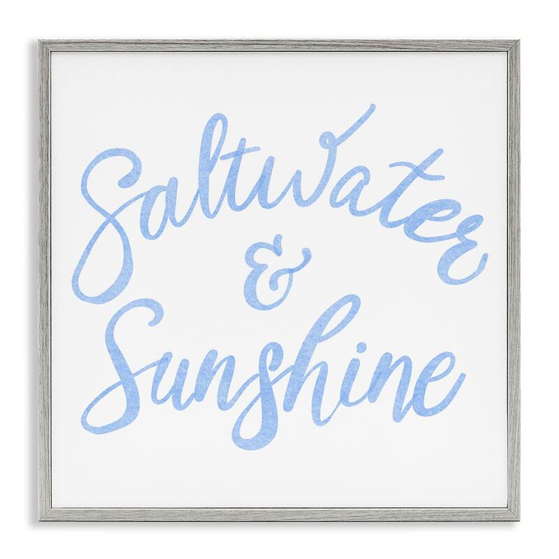 Stupell Minimal Saltwater & Sunshine Framed Giclee Art Design By SunDance Group - 12 x 12 - Grey