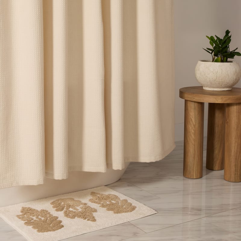 Becky Cameron Cotton Blend Waffle Shower Curtain