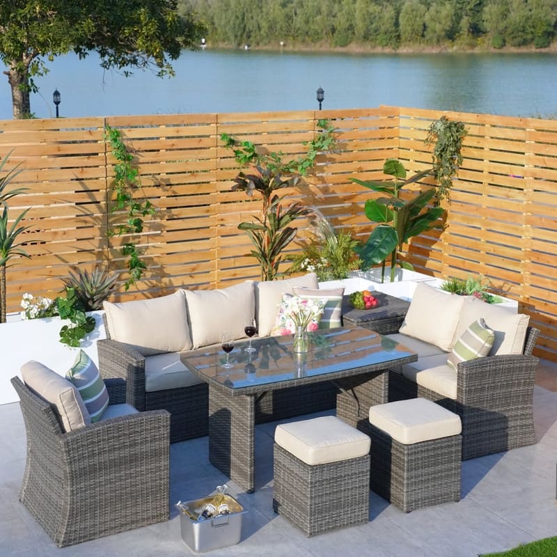 7-piece Patio Wicker Coversation Sofa Set