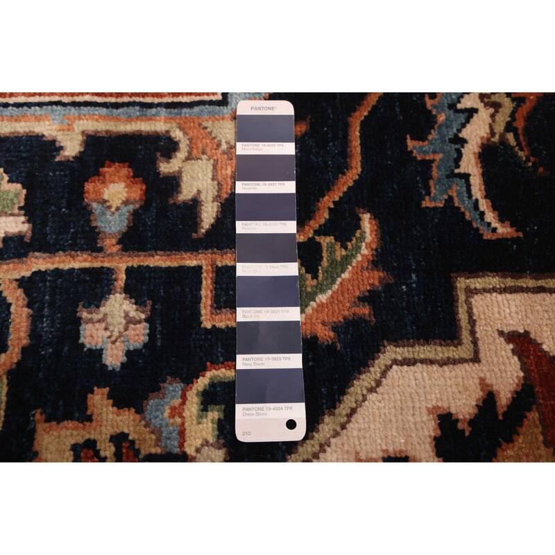 ECARPETGALLERY Hand-knotted Jules Sultane Dark Navy Wool Rug - 9'10 x 13'10