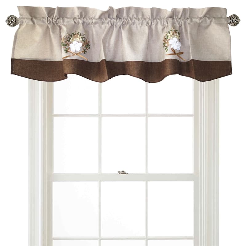 Violet Linen Artistic Decorative Burlap, 60" x 15", Straight, Rod Pocket Curtain Valance
