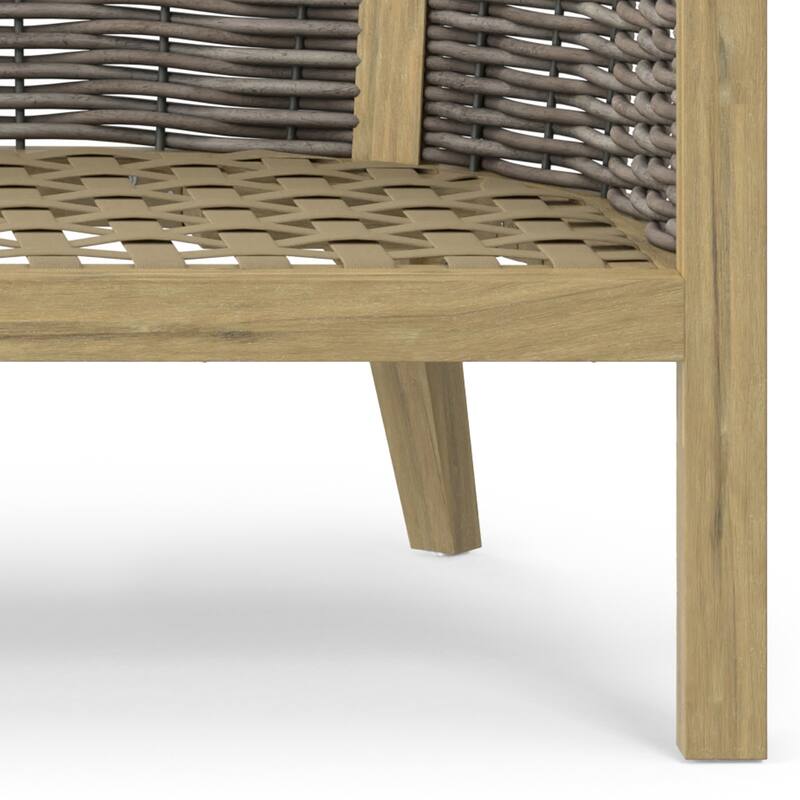 WyndenHall Iris 70 inch Wide Contemporary Outdoor Sofa in Natural Polyester Fabric, Fully Assembled