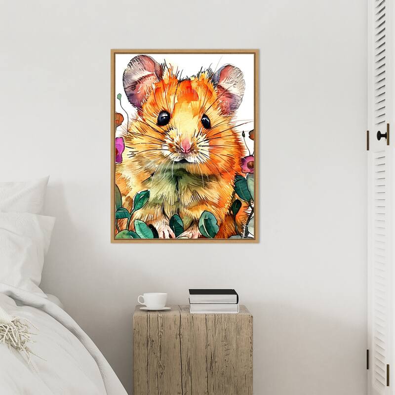Hamster by Justyna Jaszke Framed Canvas Wall Art