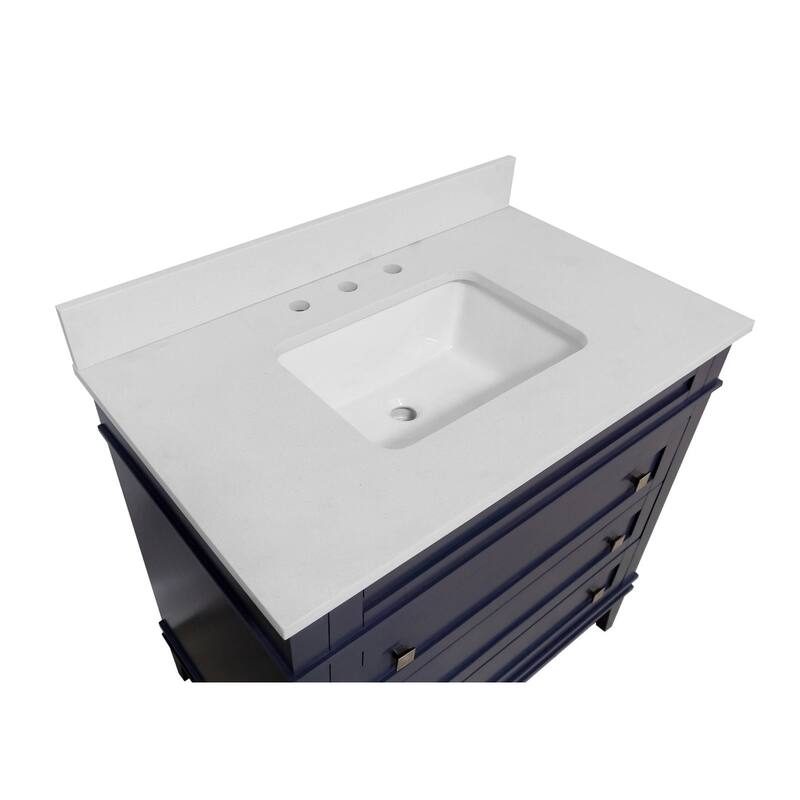 KitchenBathCollection Eleanor 36" Bathroom Vanity with Quartz Top
