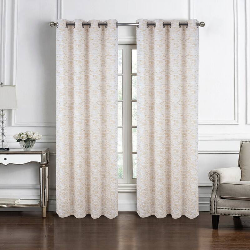 Roman Woven Textured Jacquard Window Curtain 90"