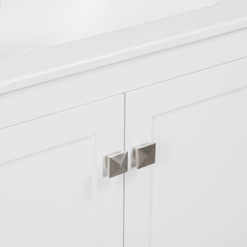 30-Inch Gray Bathroom Vanity with Ceramic Undermount Sink, Soft-Close Doors, and Adjustable Storage Compartments
