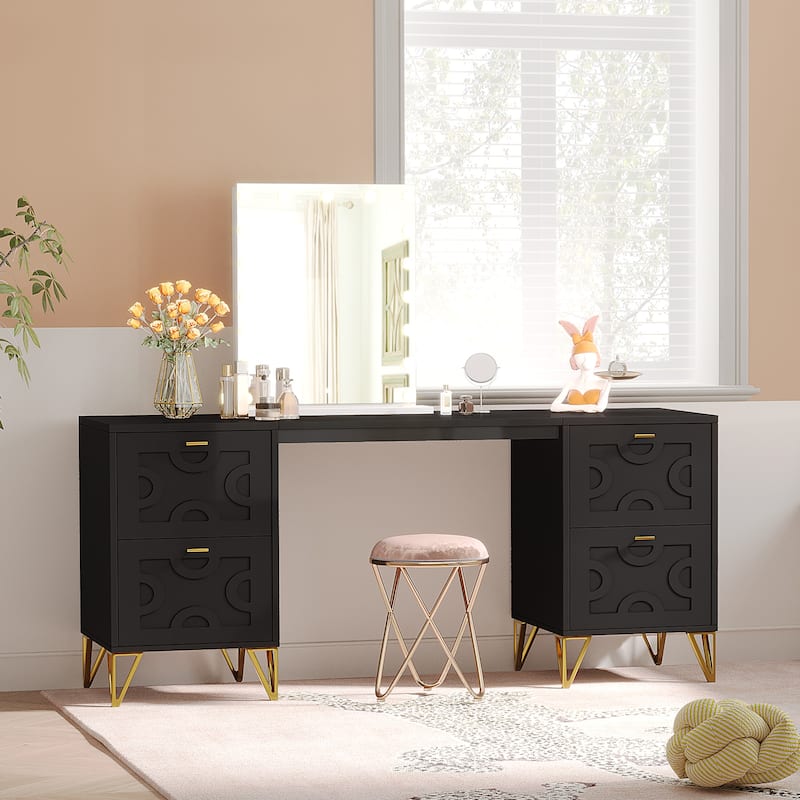 59-Inch Makeup Vanity Desk with 4 Drawers, Modern Beauty Table