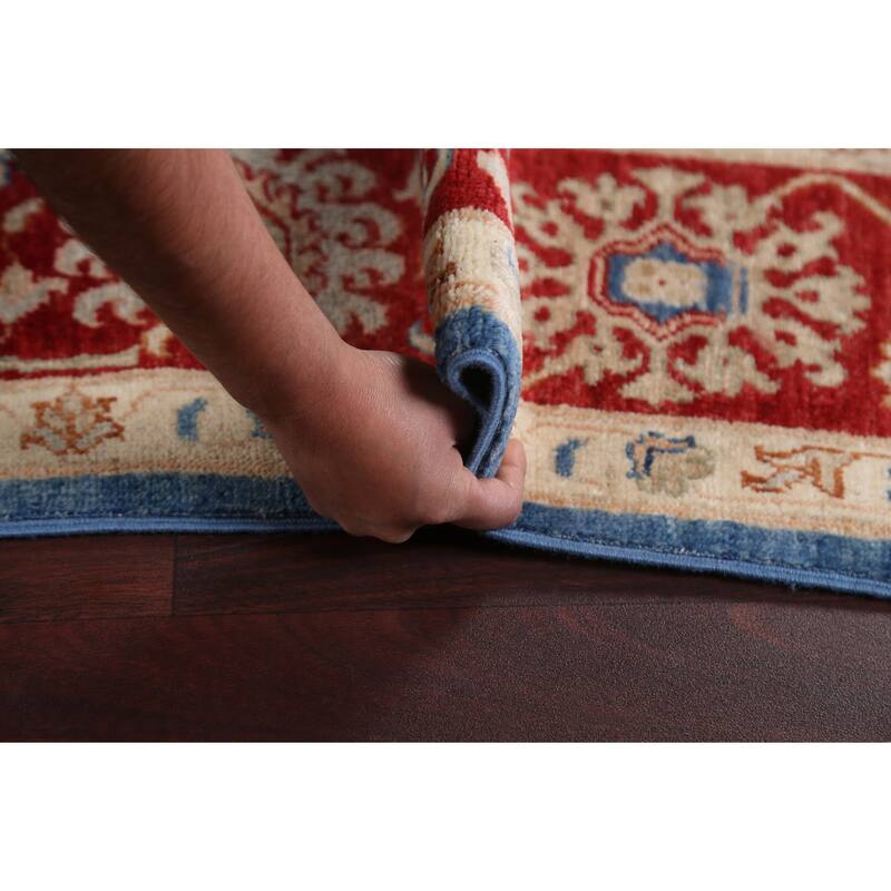 Vegetable Dye Blue Ziegler Oriental Area Rug Hand-knotted Wool Carpet - 5'11" x 8'10"