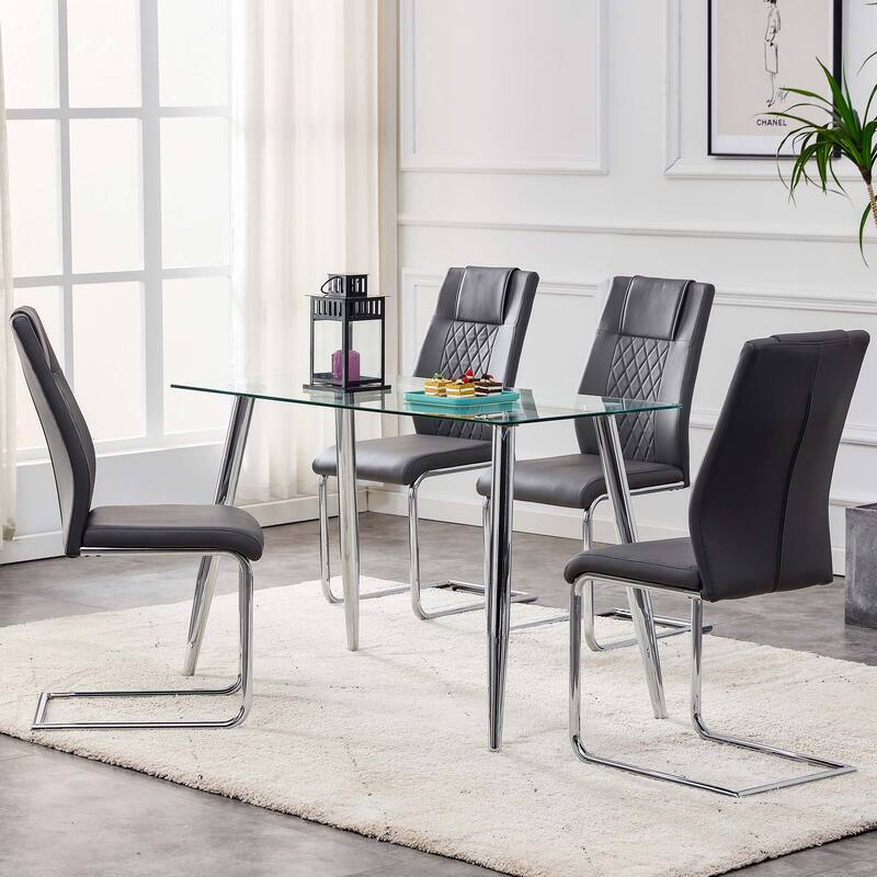 Dining Chairs with Faux Leather,Side Chairs(Set of 8)