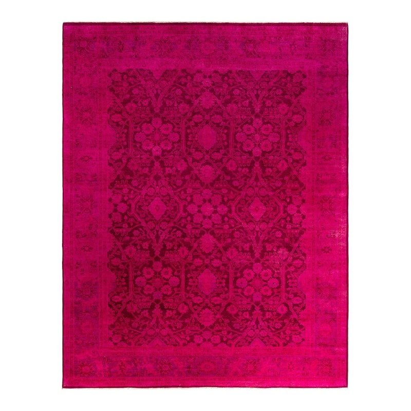 Contemporary Overdyed Wool Hand Knotted Area Rug - 9' 1" x 11' 5"