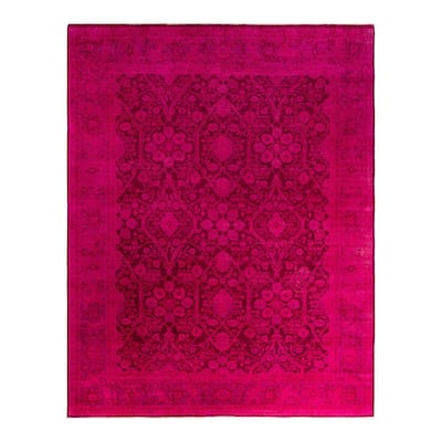 Contemporary Overdyed Wool Hand Knotted Area Rug - 9' 1" x 11' 5"
