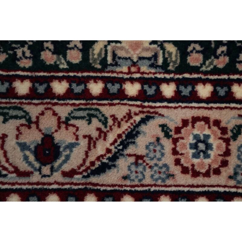 Hand Knotted Oriental 100% Wool Carpet Traditional All-Over Green Tabriz Area Rug - 12' 1'' X 8' 11''