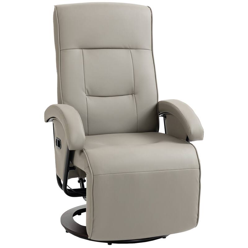 PU Recliner w/135° Adjustable Backrest, Footrest, Padded Seat&Armrests