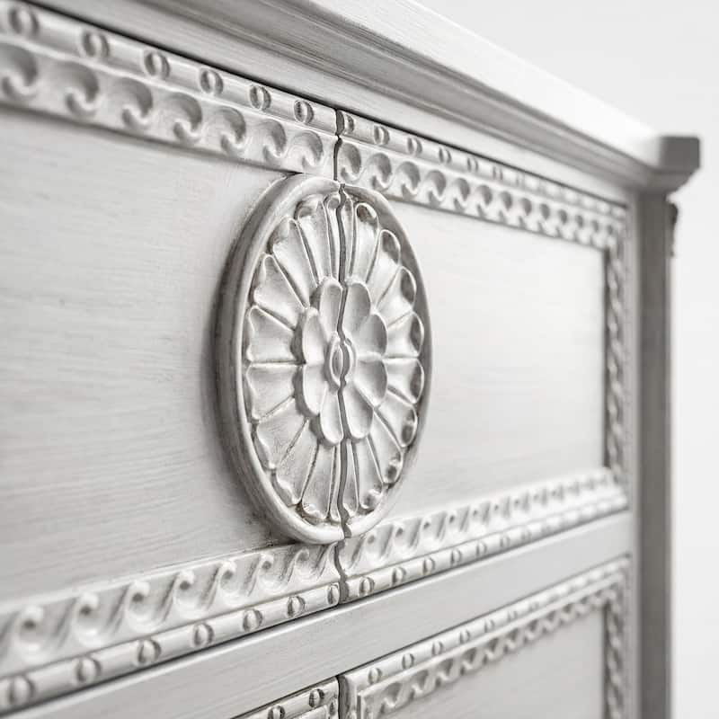 Solid Wood Dresser with 5 Drawers Chest Fully Assembled Storage Cabinet for Living Room or Bedroom