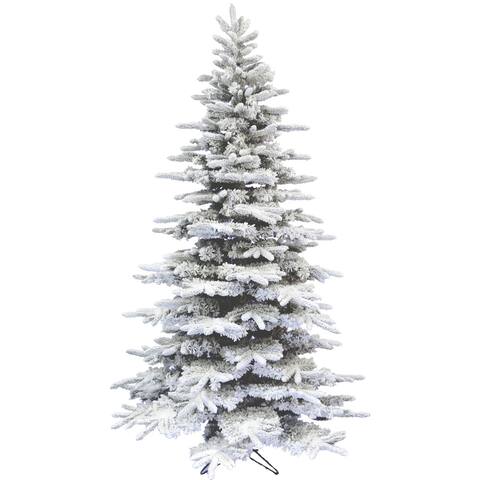 Fraser Hill Farm Plastic/Metal 9-foot Flocked Mountain Pine
