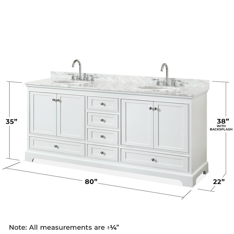 Wyndham Collection Deborah 80" Free Standing Double Vanity Set with