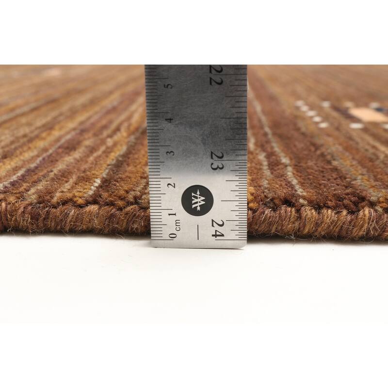 ECARPETGALLERY Hand Loomed Kashkuli Gabbeh Dark Brown Wool Rug - 3'11 x 6'0