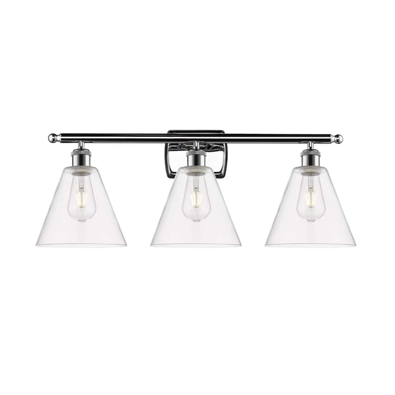 Innovations Lighting 516-3W-11-28 Berkshire Vanity Berkshire 3 Light - Polished Chrome / Clear