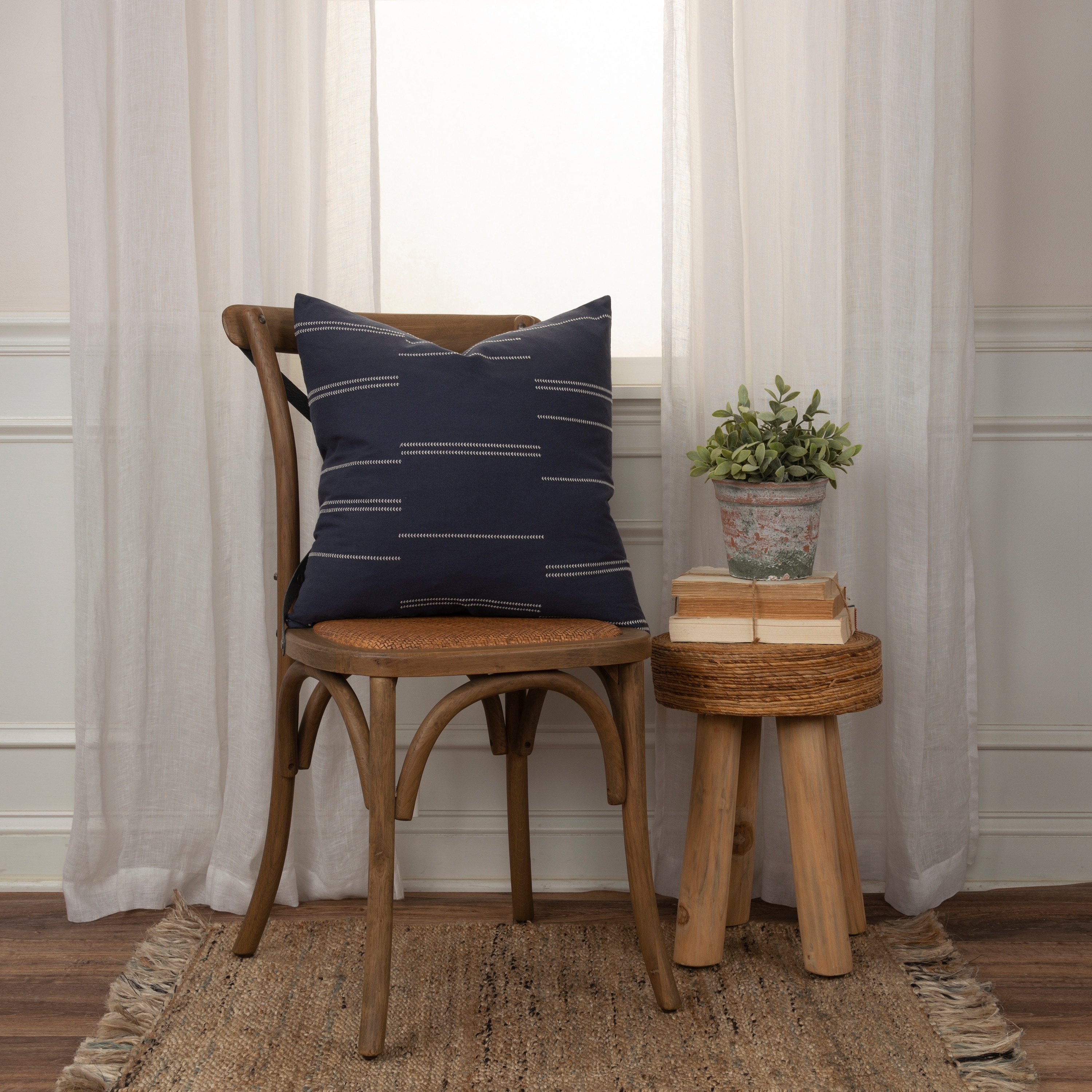 Rizzy Home Boho Broken Stripe Throw Pillow Cover