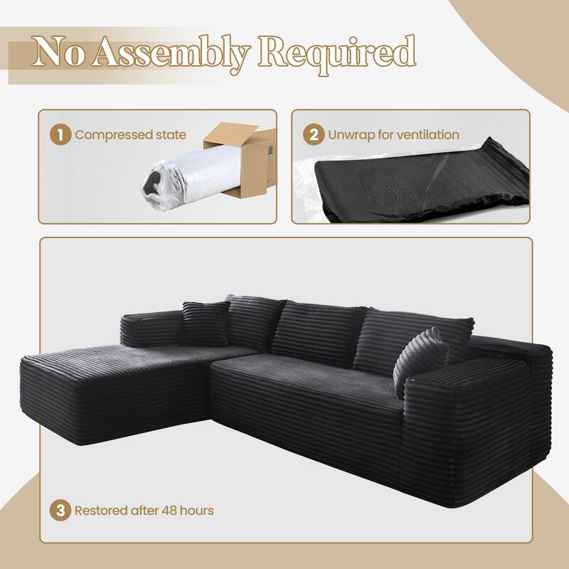HOOOWOOO Modern L-shaped Modular Sectional Sofa with Chaise