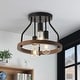 Farmhouse 3-Light Openwork Metal Semi-Flush Mount Ceiling Light - Bed ...