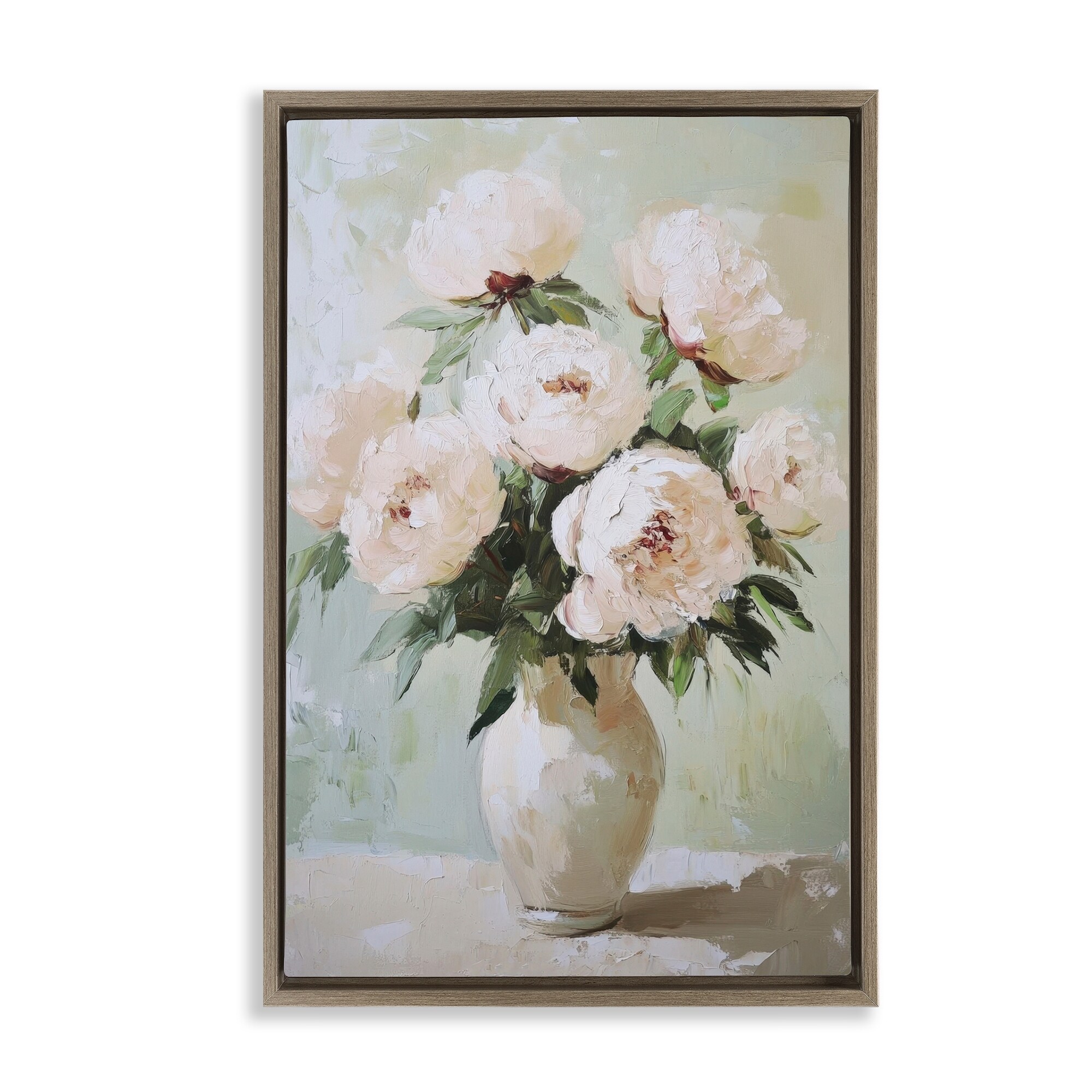 Stupell Soft Pink Bouquet Florals Framed Floater Canvas Wall Art Design By Petal Prints Design