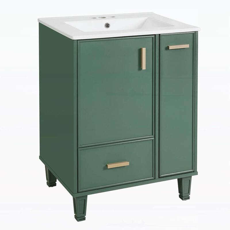 Bathroom Vanity Cabinet with Sink,with Door Shelf,Deep Drawer,2-Tier Pull-Out Basket