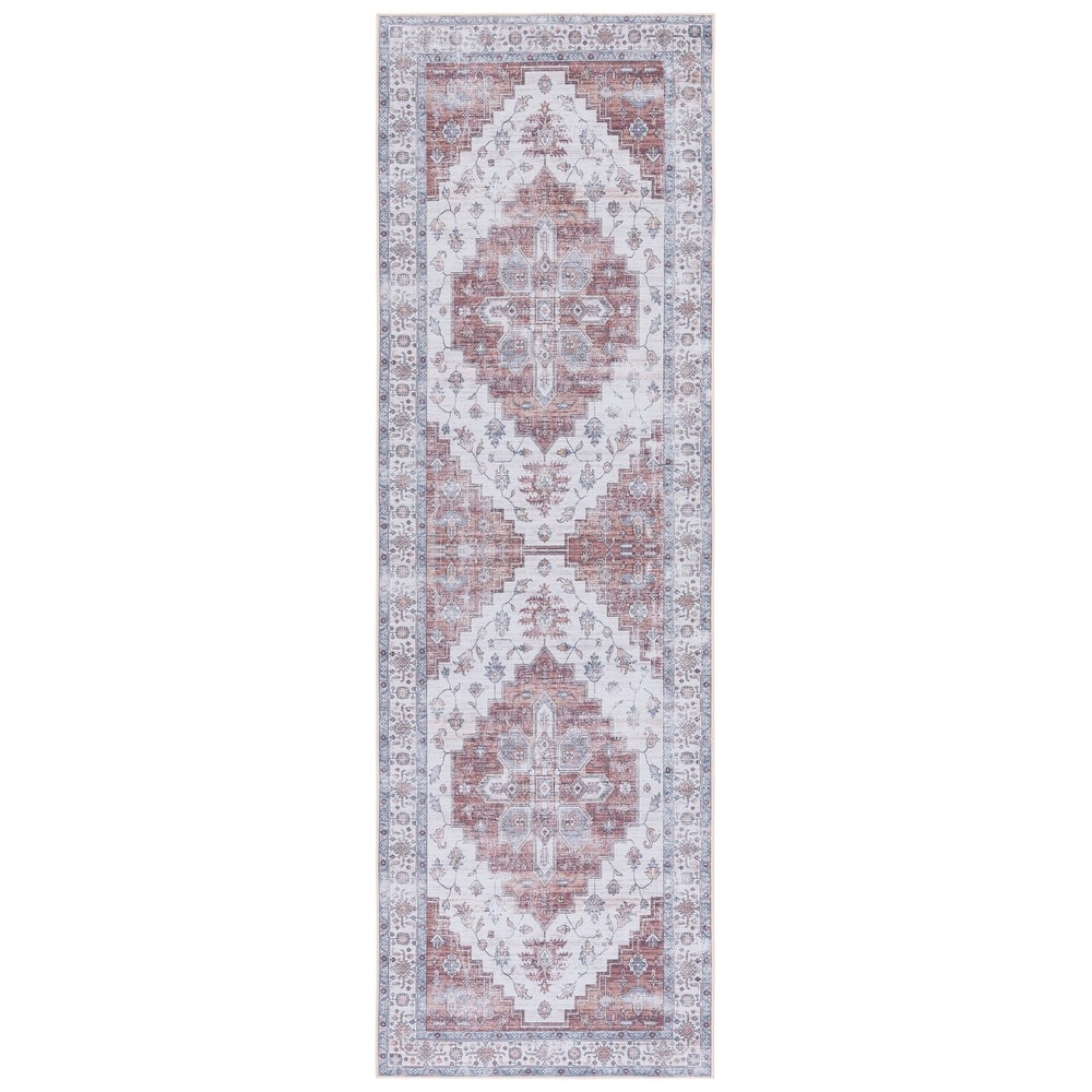SAFAVIEH Tucson Machine Washable Slip Resistant Malvina Oriental Medallion